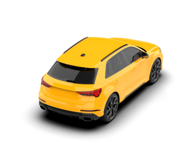 Sarı araba arka planda izole edilmiş. 3D görüntüleme - illüstrasyon