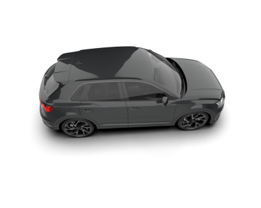 modern siyah araba beyaz zemin üzerinde izole edilmiş 3 boyutlu resimleme