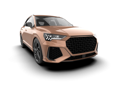 Arka planda modern bir araba. 3D görüntüleme - illüstrasyon