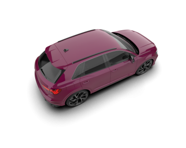 Beyaz arka planda izole edilmiş pembe spor araba. 3d oluşturma.