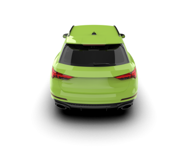 Beyaz arka planda yeşil bir cip. 3d oluşturma.