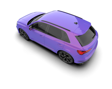 Modern araba beyazda izole edilmiş. 3D görüntüleme - illüstrasyon