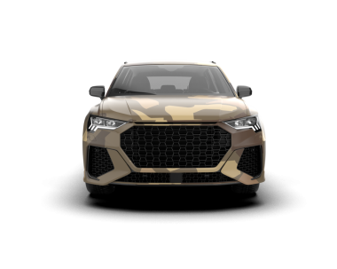 Beyaz arka planda modern bir araba. 3D görüntüleme - illüstrasyon