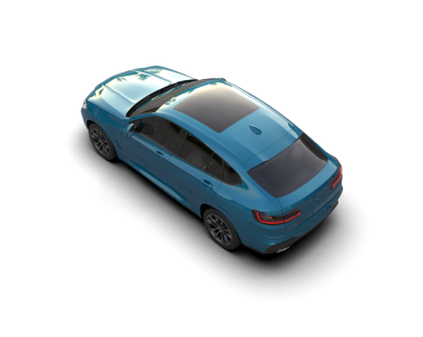 modern mavi araba siyah arkaplanda izole edildi.