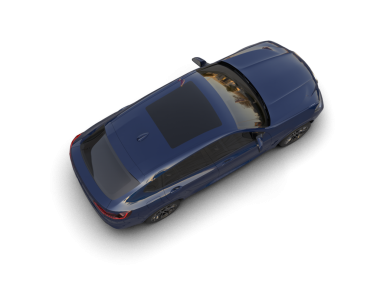 Siyah arka planda koyu renk arabası olan yansıtıcı bir araba.