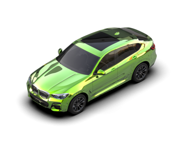 Modern araba arka planda izole edilmiş. 3D görüntüleme - illüstrasyon