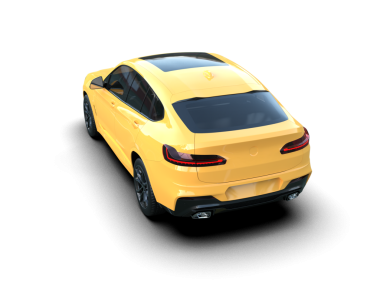 modern sarı spor araba beyaz arka planda izole