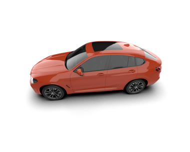 Kırmızı cip. Beyaz bir arka planda izole edilmiş. 3d oluşturma