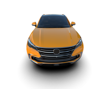 Modern şehir arabası beyaz arka planda izole edilmiş. 3 Boyutlu Hazırlama