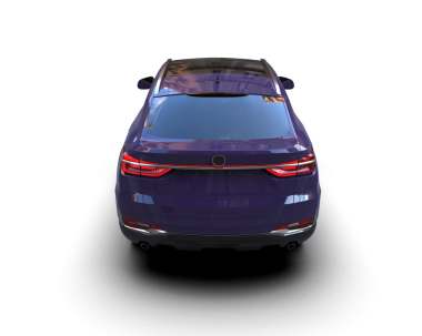 Beyaz arka planda modern bir araba. 3d oluşturma