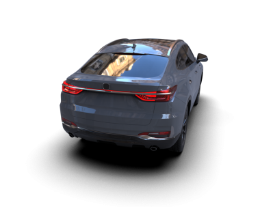 Modern araba arka planda izole edilmiş. 3d oluşturma