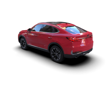 Siyah arka planda kırmızı modern araba.