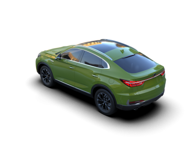 yeşil lüks modern araba - yan görünüm