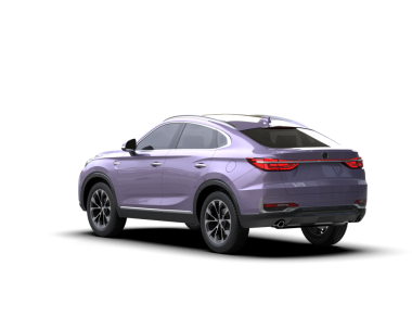 Beyaz stüdyo arka planında 3 boyutlu markasız SUV marka bir araba.