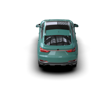 Stüdyo ortamında markasız bir SUV 'un 3 boyutlu çizimi