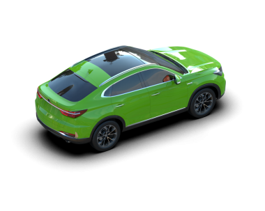 Modern elektrikli araba beyazda izole edilmiş. 3d oluşturma