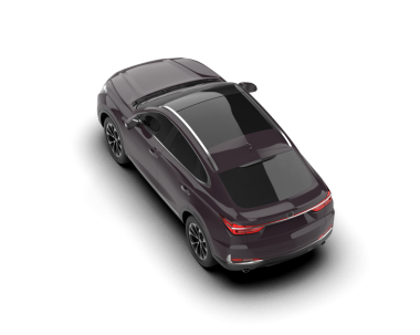 Araç sedanı siyah arkaplanda izole edildi