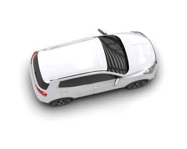 Siyah arka planı olan beyaz bir araba. 3d oluşturma