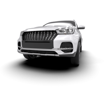 Beyaz arka planda modern bir araba. 3d oluşturma.