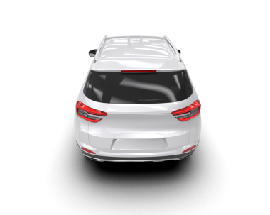 Araba beyaz arka planda izole edilmiş. 3d görüntüleme - resim