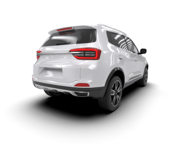 Beyaz arka planda modern cip arabası. 3d oluşturma