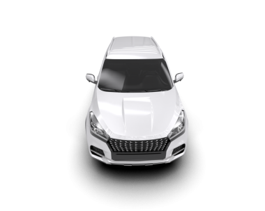 Siyah arka planda beyaz lüks bir araba. 3d illüstrasyon