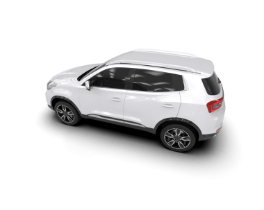 Siyah arka planı olan beyaz SUV