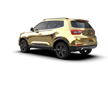 modern SUV arabası beyaz arka planda izole edildi