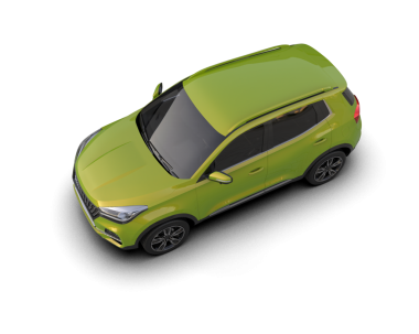 Beyaz arka planda yeşil modern araba