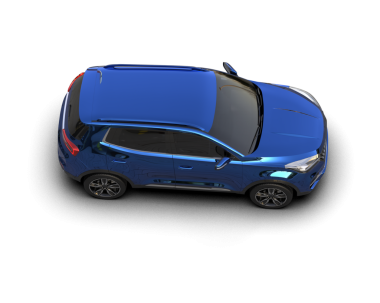 Koyu arkaplanı olan mavi SUV