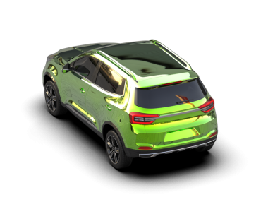 Siyah arka planda yeşil SUV