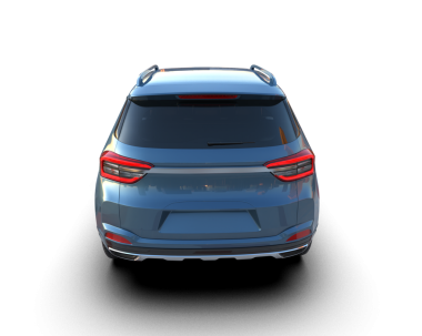 Beyaz arka planda modern bir araba. 3d oluşturma