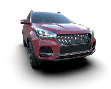 beyaz arkaplanda modern SUv