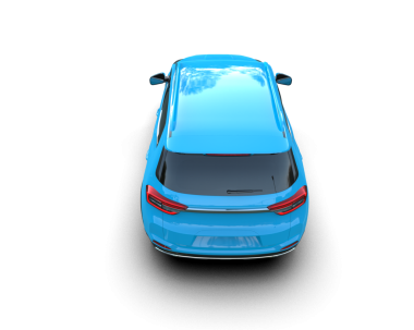 Modern araba arka planda izole edilmiş. 3D görüntüleme - illüstrasyon