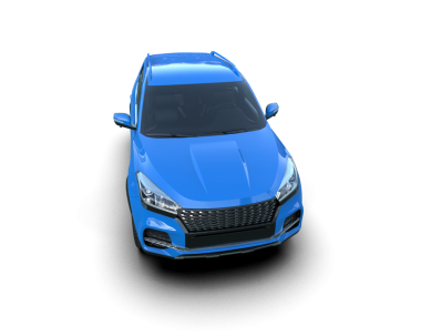 Mavi araba. 3d oluşturma.