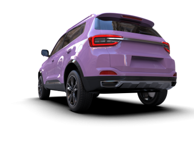 Stüdyo ortamında markasız bir SUV 'un 3 boyutlu çizimi