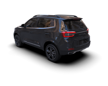 Siyah modern araba beyaz arka planda izole edilmiş.