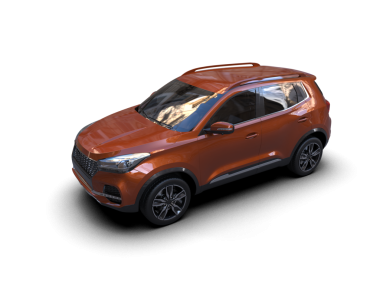 Şeffaf bir arkaplan üzerinde araba. 3d oluşturma