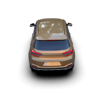 Modern araba beyaz arka planda izole edildi. 3 boyutlu çizim - 3 boyutlu resimleme