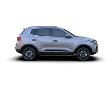 Arka planda izole edilmiş gerçekçi bir SUV aracı. 3D görüntüleme - illüstrasyon