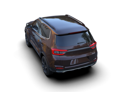 Siyah arka planda modern bir cip. 3d illüstrasyon