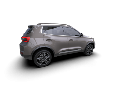 Bir markanın 3 boyutlu yorumlanması - beyaz izole edilmiş arka grup üzerinde daha az SUV konsepti