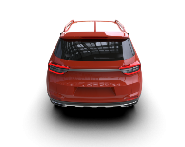 Modern araba arka planda izole edilmiş. 3 Boyutlu Hazırlama