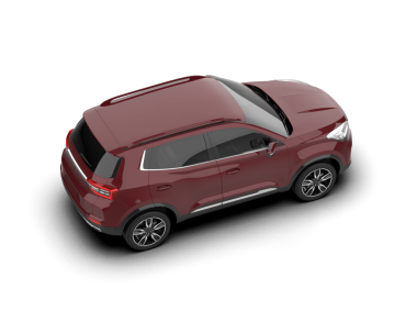 Beyaz arka planda bir araba. 3d oluşturma.