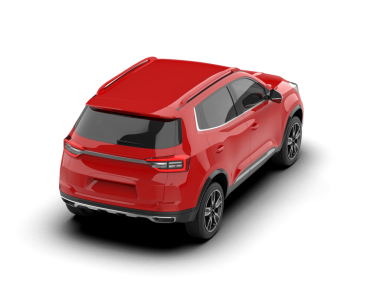 Stüdyo ortamında izole edilmiş 3 boyutlu markasız bir SUV.