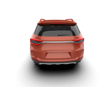 gerçekçi SUV arabası beyaz arkaplanda izole edildi