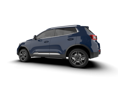 Beyaz arka planda izole edilmiş mavi araba - 3 boyutlu illüstrasyon