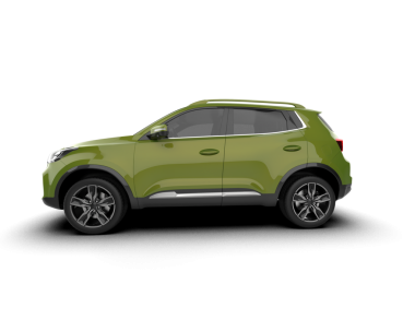 modern yeşil cip - ön görünüm, 3 boyutlu görüntüleme