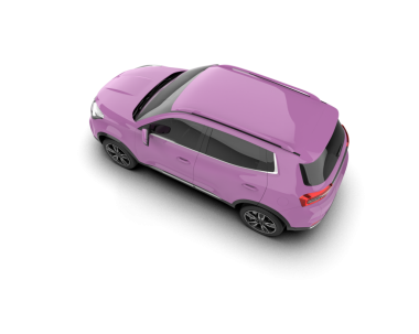 Arka planda izole edilmiş gerçekçi bir SUV aracı. 3D görüntüleme - illüstrasyon