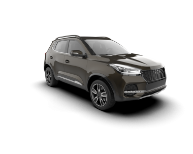 Beyaz arka planda bir araba. 3d oluşturma